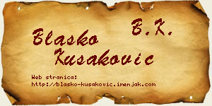 Blaško Kušaković vizit kartica